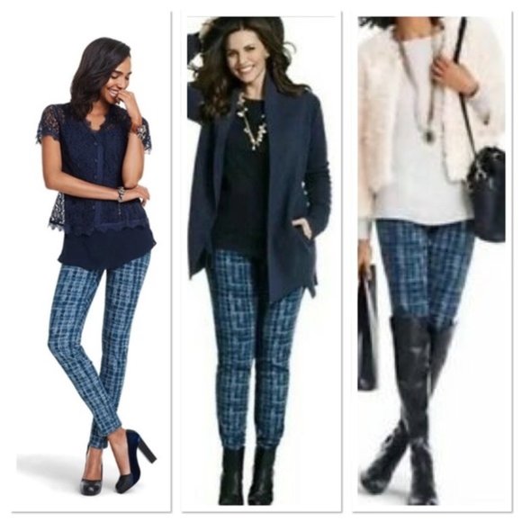 CAbi Denim - CAbi Blue Grid Print Skinny Jeans 8